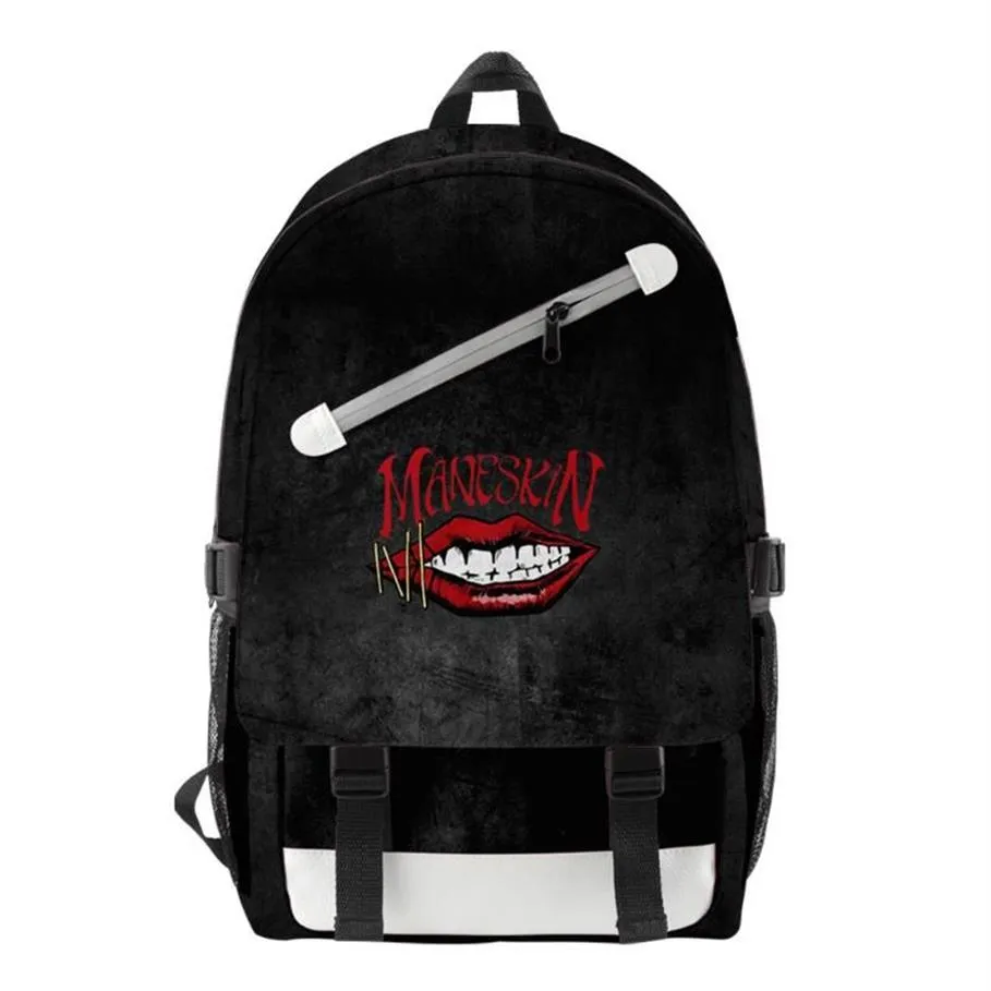 Rucksack 2021 Maneskin Männer Teenager Jungen Mädchen 3D Gedruckt Oxford Wasserdichte Schultasche Frauen Outdoor Reise Laptop Bag274h