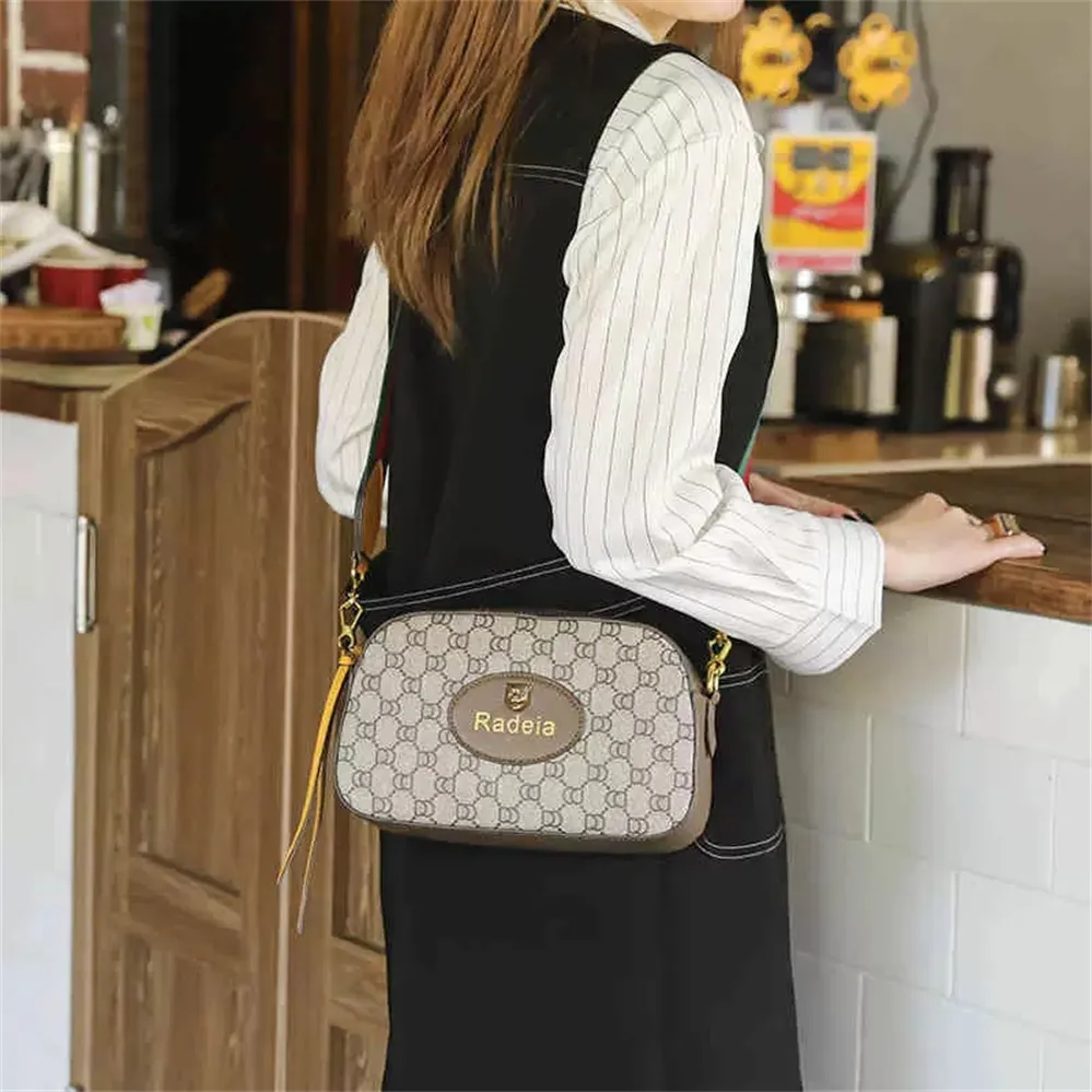 2024 Crossbody Bag Vintage Messenger Bags Female HandBag Camera Style Purse Luxury Beige Canvas Handbags Leather Clutch Fashion Cross Body Shoulder