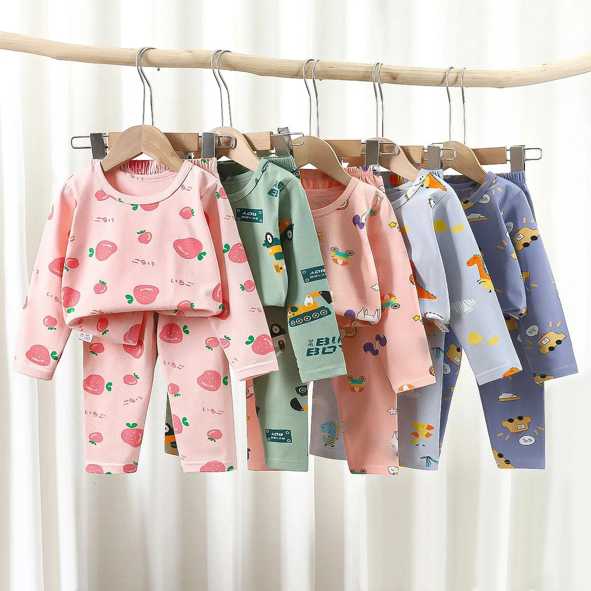 Pyjama's Kinderen Jongens Meisjes Pyjama Sets Baby Kinderen Nachtkleding Cartoon Lange Mouw Homewear Baby Nachtkleding Peuter Herfst Winter Kleding 231202