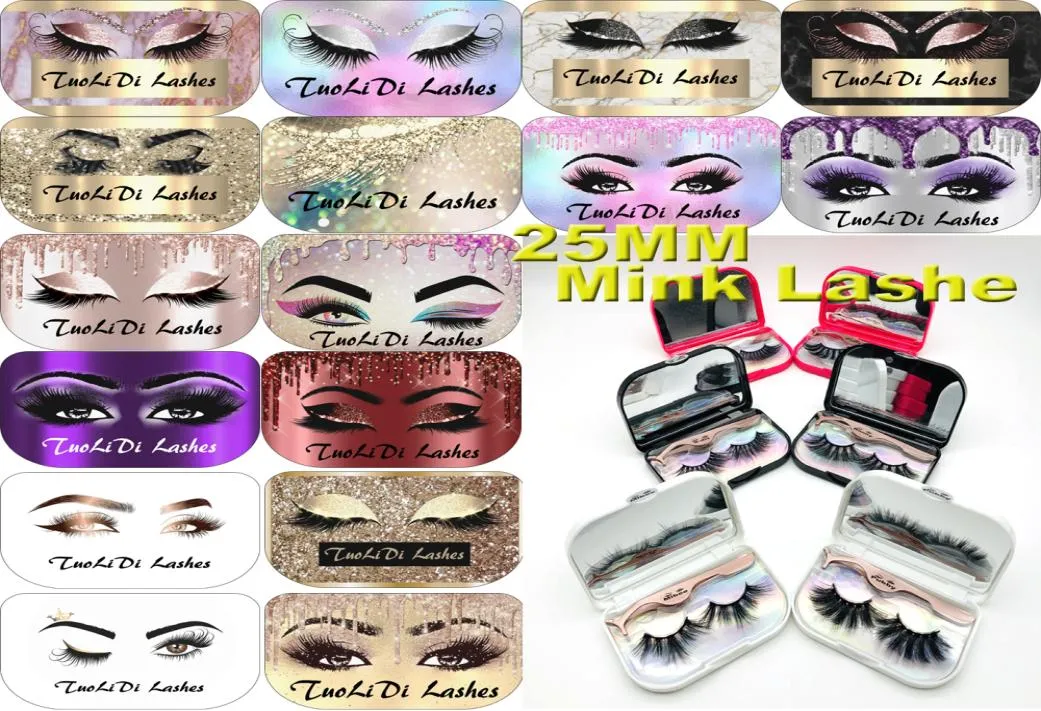 2020 Nya falska ögonfransar 3D Mink Eyelashes 25mm Natural Long Mink Lashes High Volume Fluffy Eyelash Makeup Tool7404740