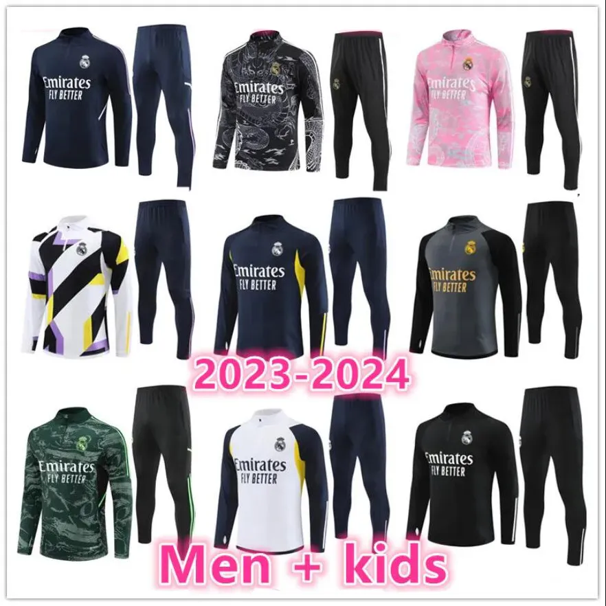 2023 2024 Real Madrids soccer tracksuit BELLINGHAM VINI JR Men kids football kit 23 24 tracksuit training suit jogging kit chandal futbol survetement