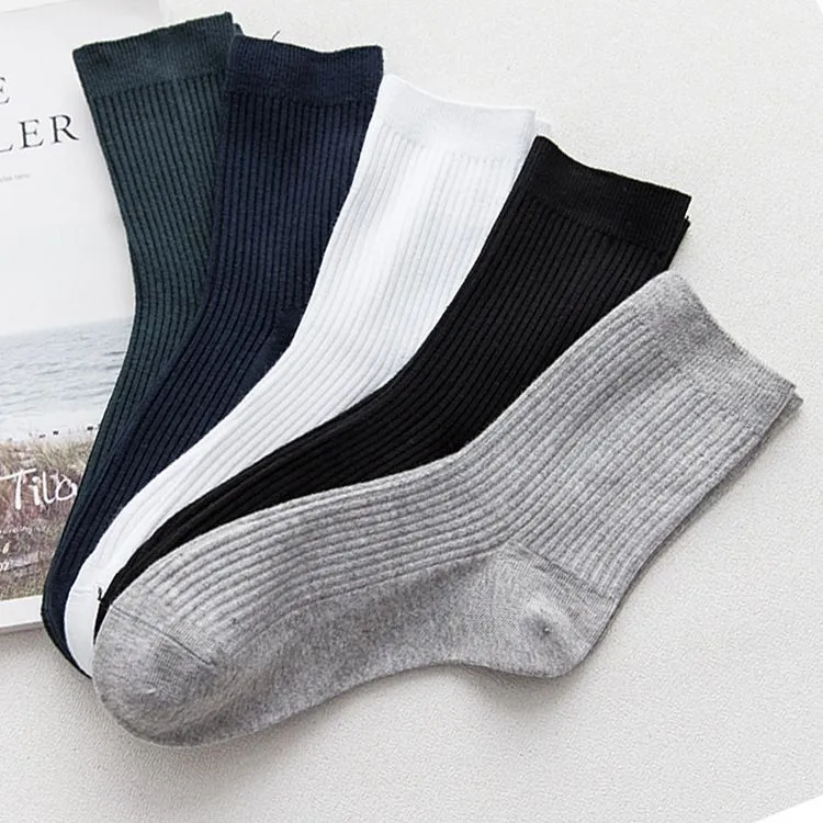 Breathable Mid Length Men Socks Business Stripes Stable Charm Socks Sweat Absorbing Non Pilling High-quality