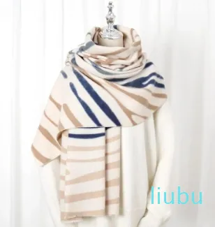 Charming striped cashmere women's scarf winter warm shawl and scarf long women's thick blanket
