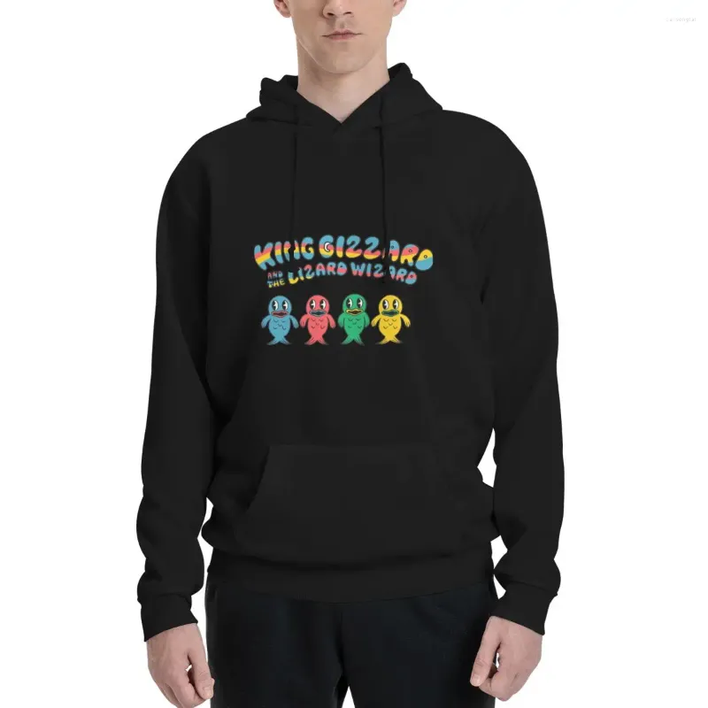 Sweats à capuche pour hommes roi gésier et le magicien lézard poissons sweat à capuche en polyester pull pour femme taille XXS-3XL