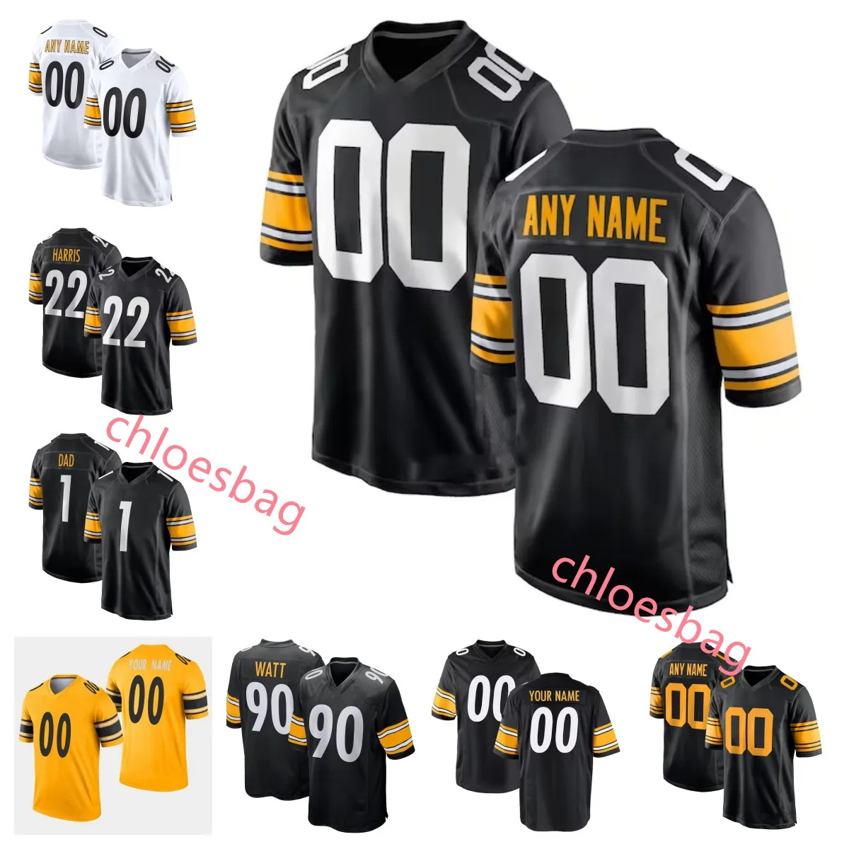 Camisetas De Fútbol Personalizadas De 8 Kenny Pickett T.J. Watt 22