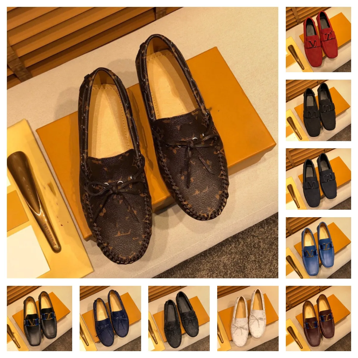 2023 Loafers Leather Formal Shoes slip on Elegant Designer Dress Shoe Simple Slip On Man Casual wedding party Shoes Size 6.5-12