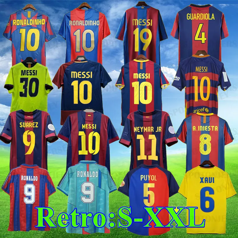 Vintage FC Barcelona Football Kits 1996 2011 Classic Xavi, Ronaldinho