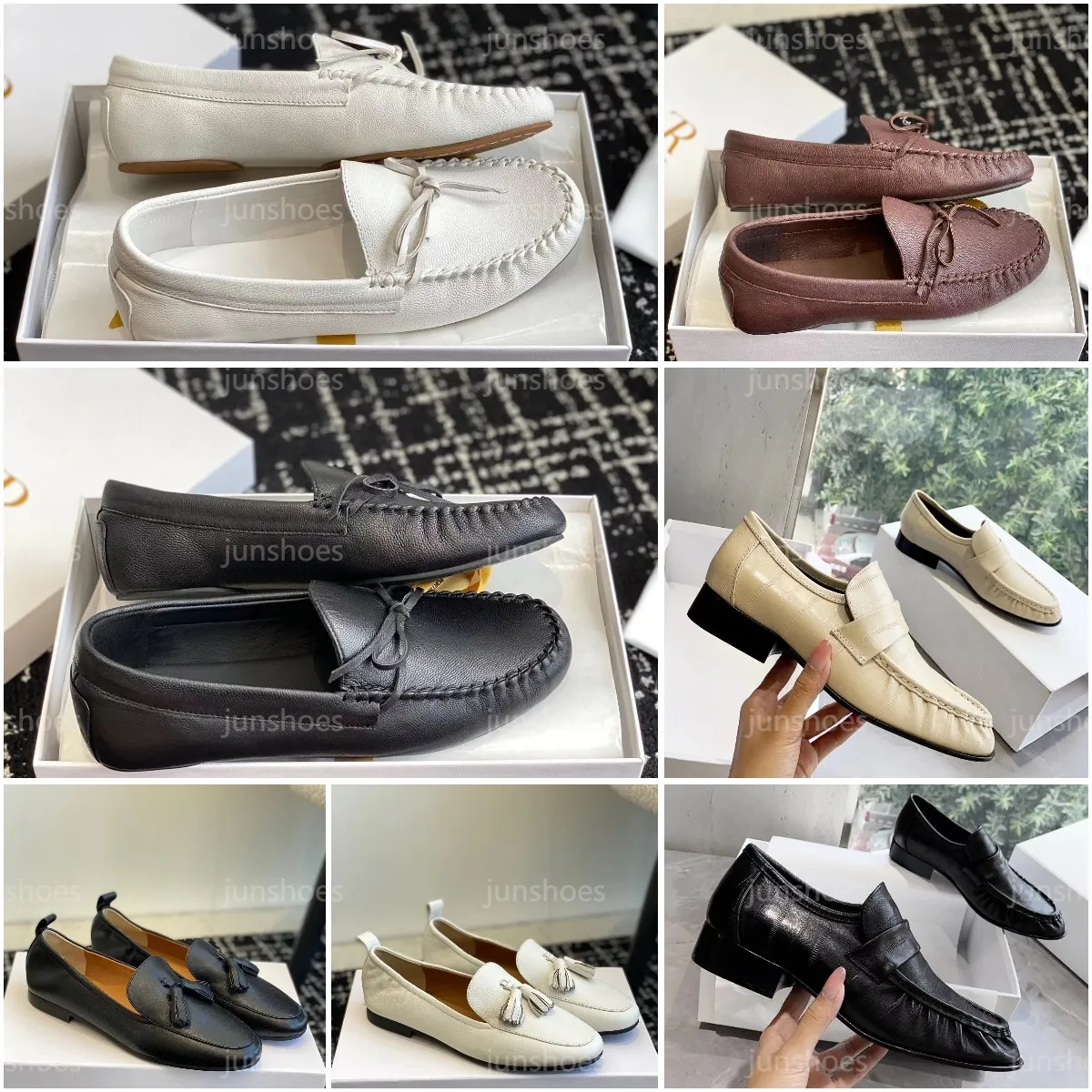 Mode Lucca Mocassin Flynn Loafer The Row Doudou chaussures designer Femmes Casual Soft Mocassin cuir de luxe Fond plat Hommes Mocassins Shors Taille 35-40