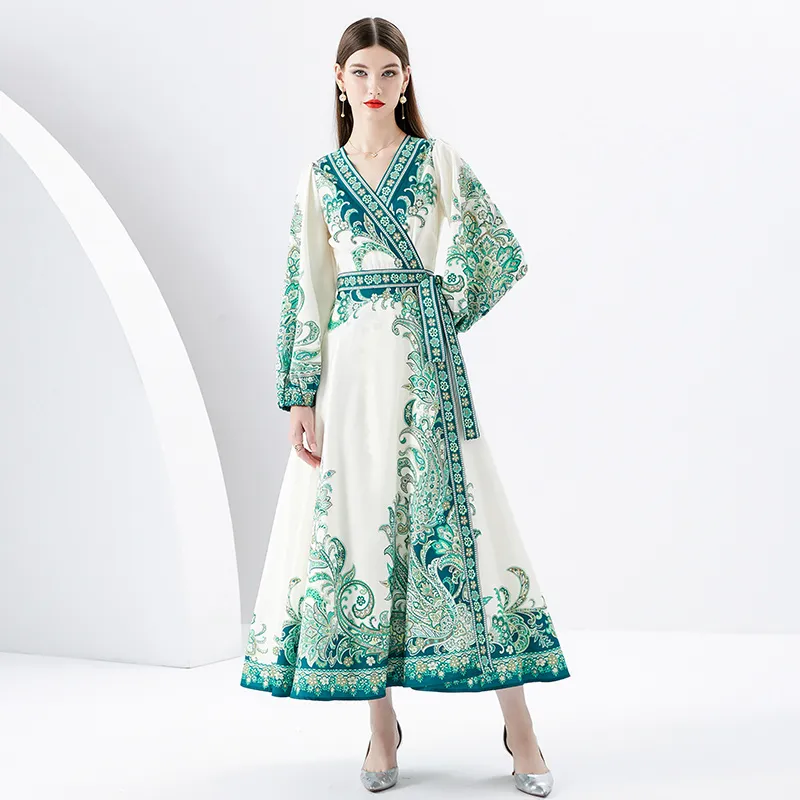 Boho Maxi Dress with Lantern Sleeves Cotton Blend V-Neck Paisley Pattern Ankle-Length A-Line Dress for Autumn from Dhgate Basic & Casual Dresses - price 45.99 Boho Maxi Dress with Lantern Sleeves Cotton Blend V-Neck Paisley Pattern Ankle-Length A-Line Dress for Autumn from Dhgate Basic & Casual Dresses - price 45.99
