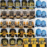 Team Classics Heritage Hockey''''87 Sidney Crosby Jersey 58 Kris Letang 59 Jake Guentzel 66 Lemieux Evgeni Malkin Stadium Series Alternate