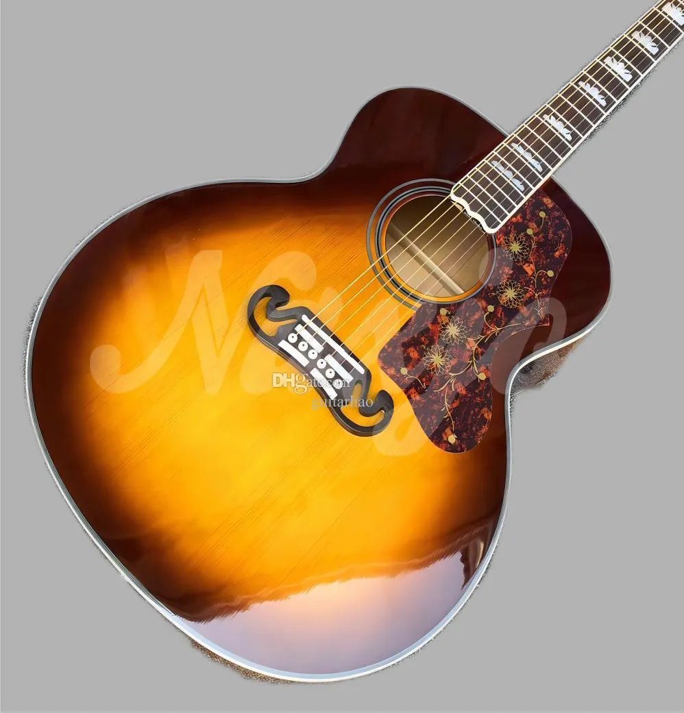 Sunset 43 Solid Fir J200Vs Acoustic Guitar, Custom Maple J200 Body J200 Electric Guitar, gratis frakt 258