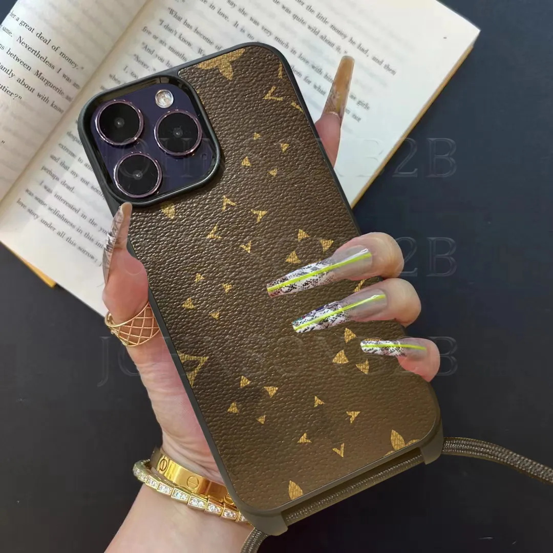 Ontwerper iPhone telefoonhoesje 15 14 Pro Max LU Hi kwaliteit lederen crossbody mooie portemonnee 18 17 16 15pro 14pro 13pro 12pro 13 12 Plus hoesjes met logo doos meisjes vrouw