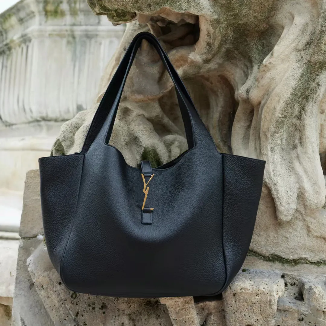 Sacs à main en cuir noir de grande capacité pour femmes, sacs de Shopping à bandoulière de styliste, fourre-tout étanche Hobo