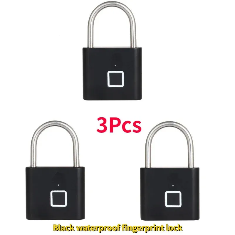 Fechaduras de porta 3pcs1pcs fechadura de impressão digital keyless impermeável antifurto inteligente liga de zinco armário eletrônico de segurança 231202