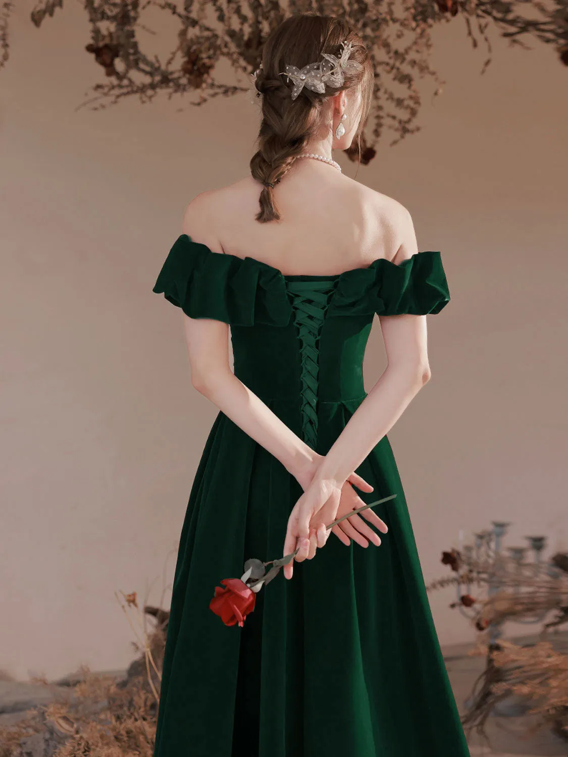 Green Velvet Prom Dress: Long A Line Formal Evening... From Dyy_dress88,  $81.93 | DHgate.Com