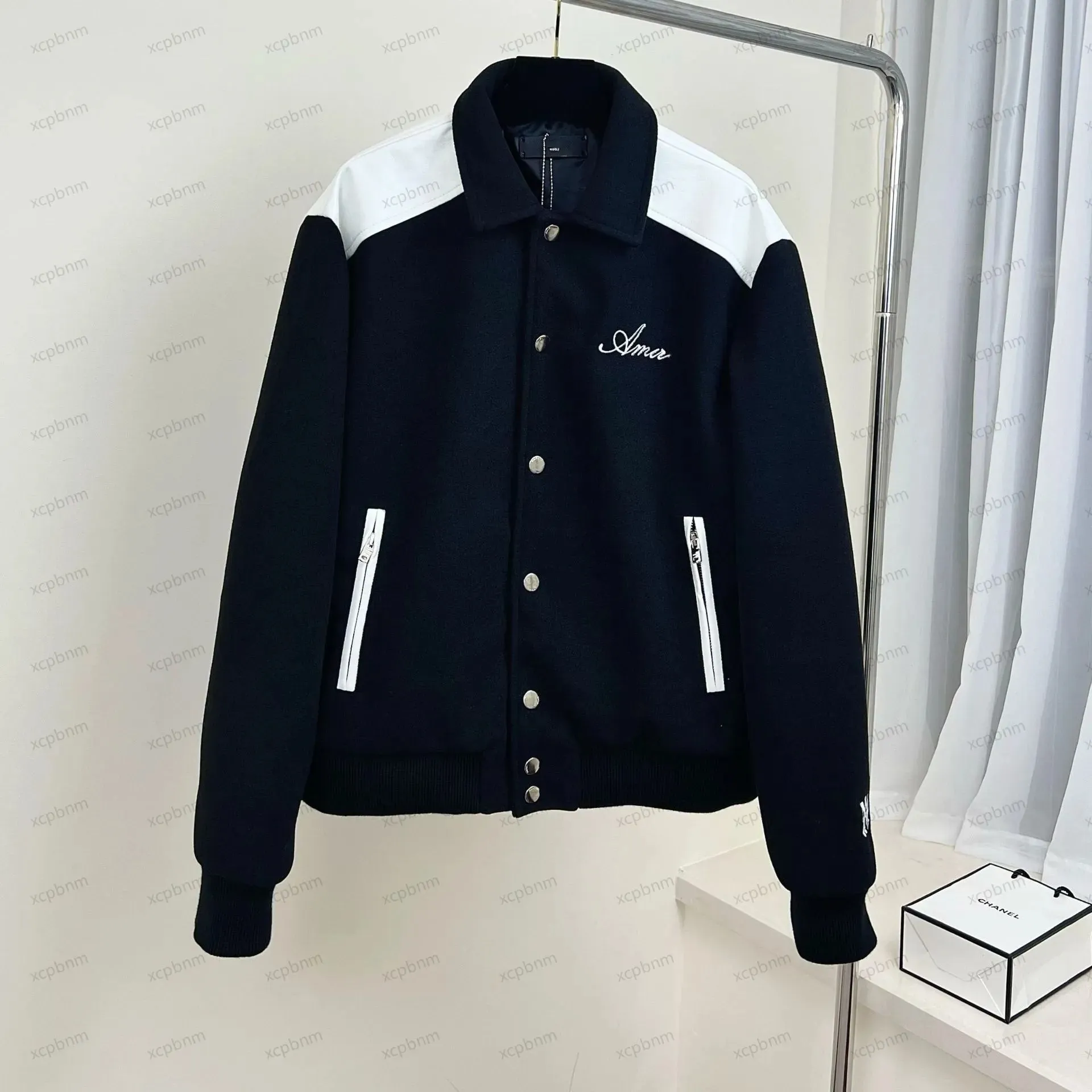 A03 autumn winter designers amari amirl amIrs new letters splicing collision baseball jacket men's long-sleeved luxury wool amiiri amirly leisure jacket tigers logo