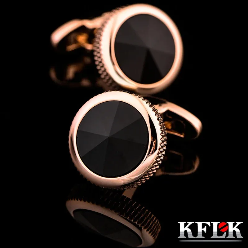 Boutons de manchette KFLK boutons de manchette de chemise de luxe pour hommes cadeau bouton de manchette de marque lien en cristal doré haute qualité gemelos aboura bijoux 231202