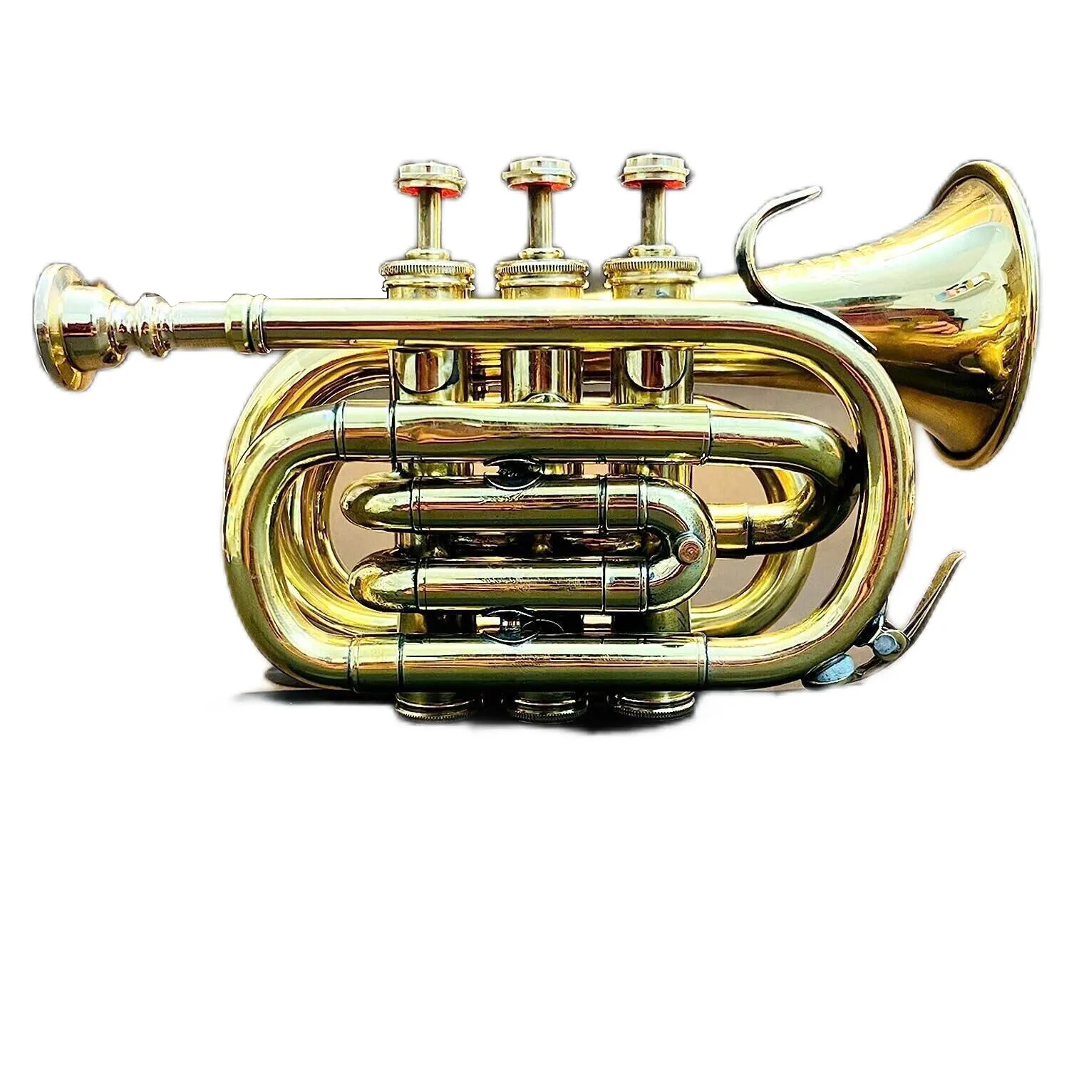 Polerowana mosiężna trąbka dla studentów Pocket Musical Trumpet Bugle Horn