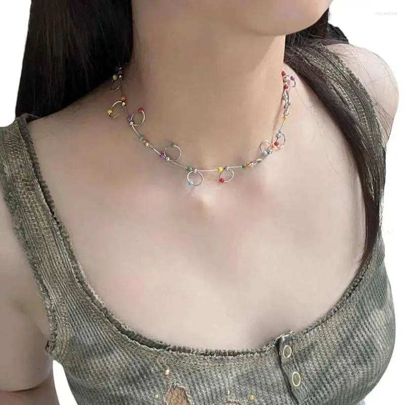 Chaînes Clavicule Chaîne Simple Titane Acier Fille Cadeau Bijoux De Mode Y2K Ras Du Cou Style Coréen Collier Femmes Bohème