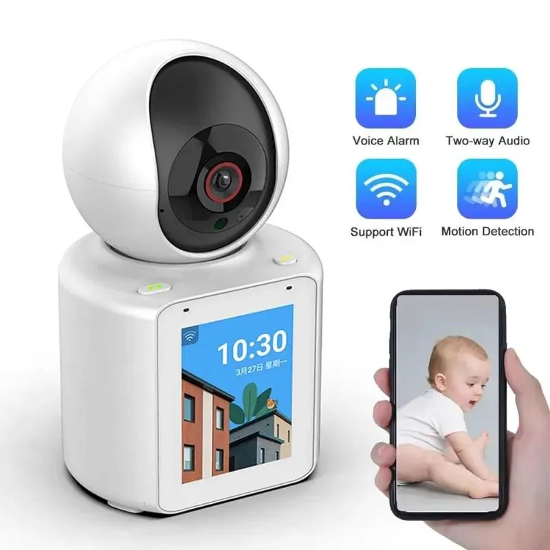 20241080P Dual Lens WIFI Camera, 2.8 Screen, Two Way Audio, Baby
