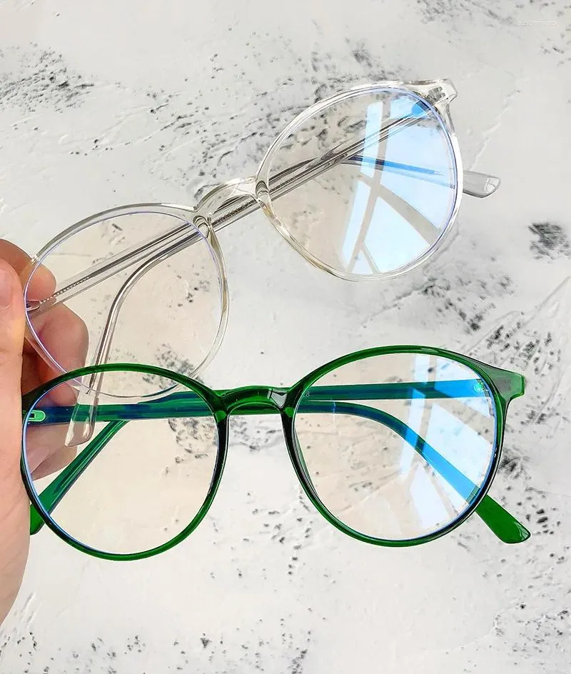 Sonnenbrille 2023 Brillenrahmen Frauen Transparente runde Brille Klare Spektakel Myopie Männer Nerd Optische Rahmen Schwarz