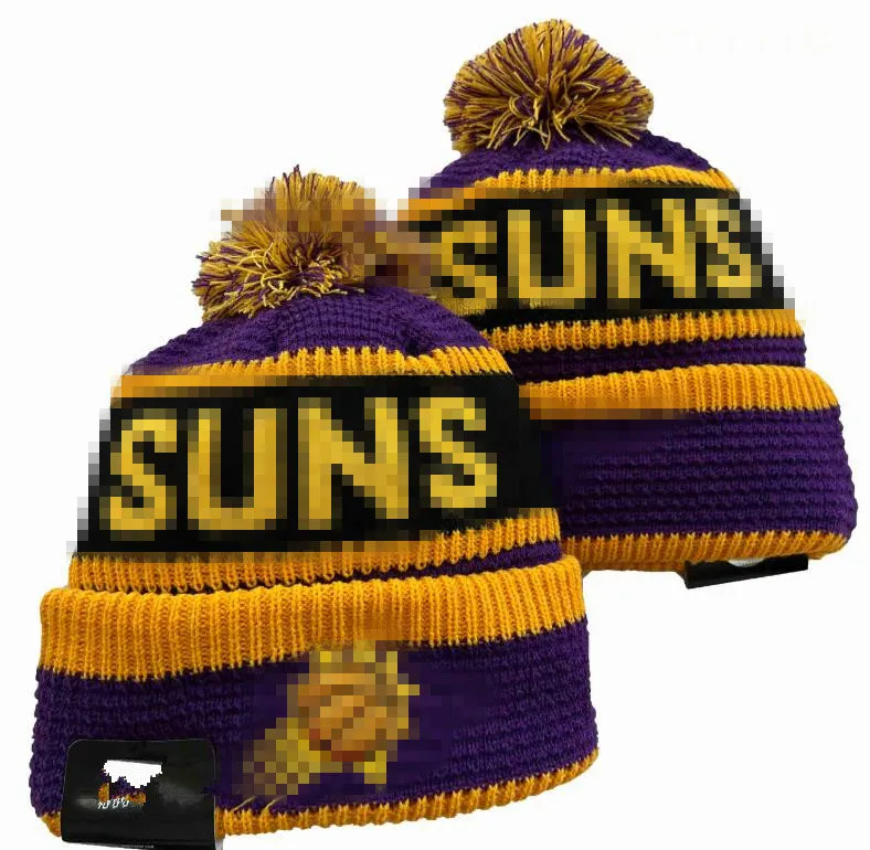 2023 Phoenix''Suns''beanie Baseball Północnoamerykańska drużyna Patch Zimowa wełna wełna sportowa czapka czapki czapki czapki a0