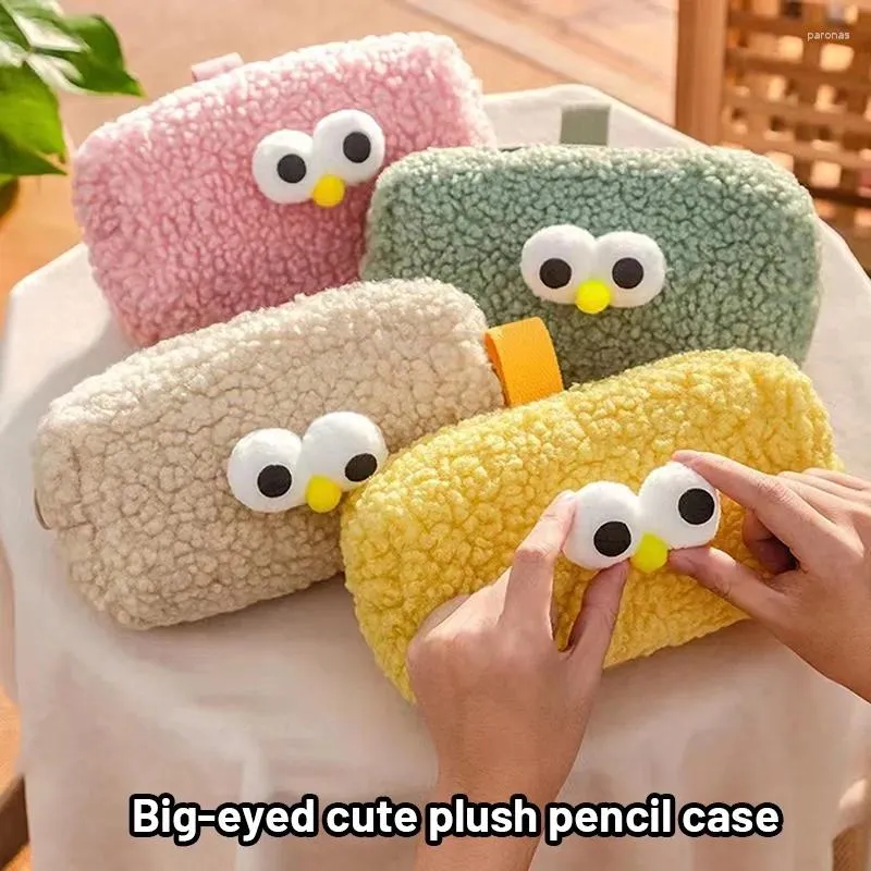 Kawaii Plush Pencil Case Portable Pen Bag Stor kapacitet Makeup Lagring Pouch for Kids Present School Office Stationery Supplies