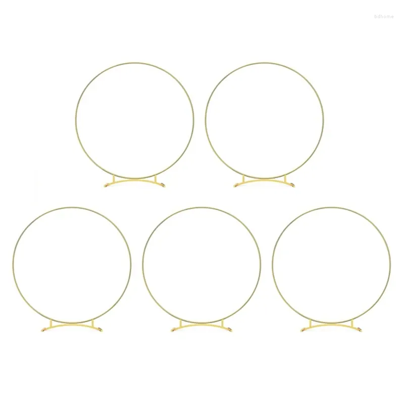 Fiori decorativi 5 pezzi Kit centrotavola a cerchio floreale con base curva in metallo per tavolo Anelli ghirlanda in oro con decorazioni di supporti