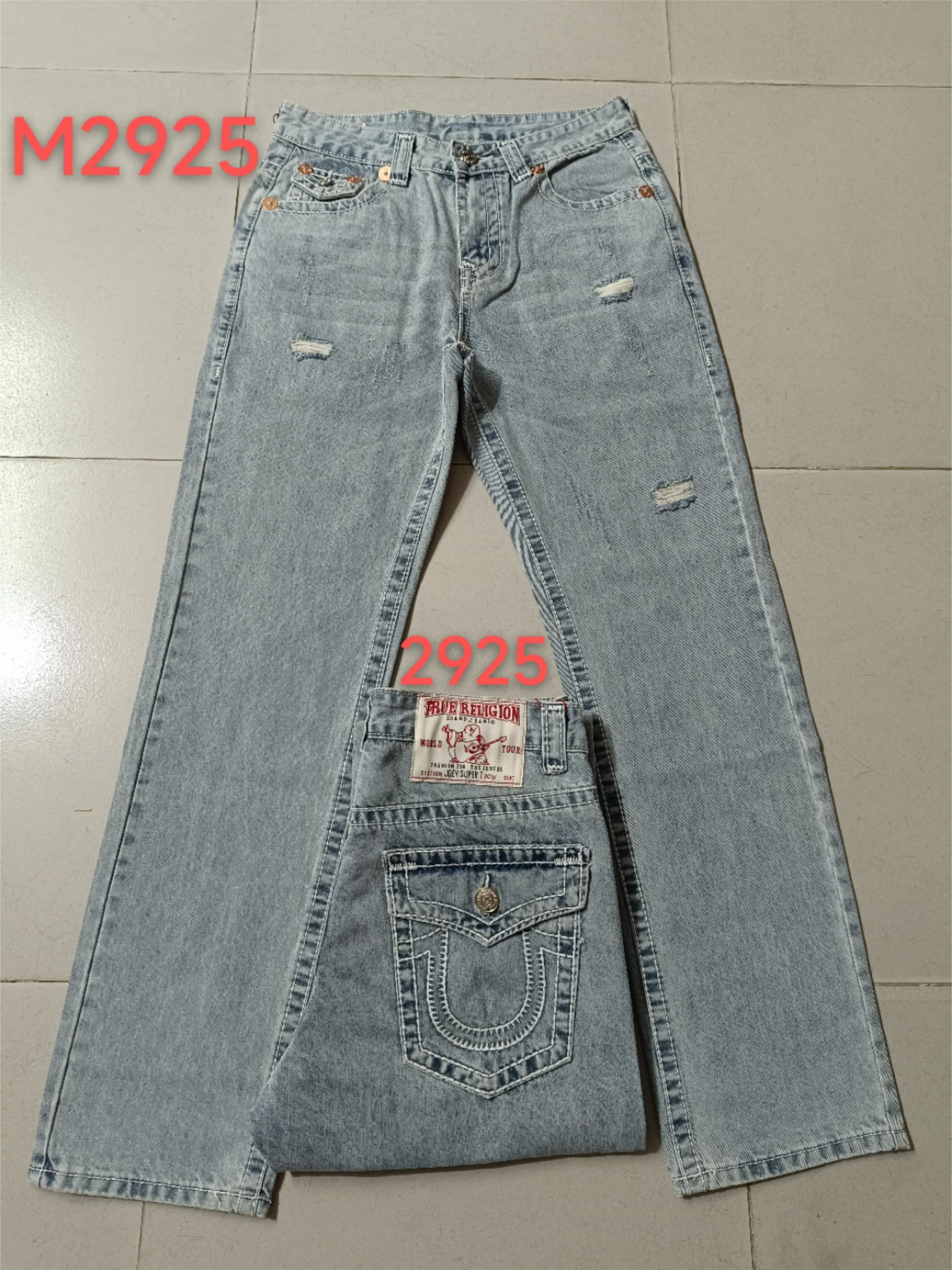 Men's True Jeans Long Trousers Mens Coarse Line super religion Jeans Clothes Man Casual Pencil Blue Black Denim Pants M2925