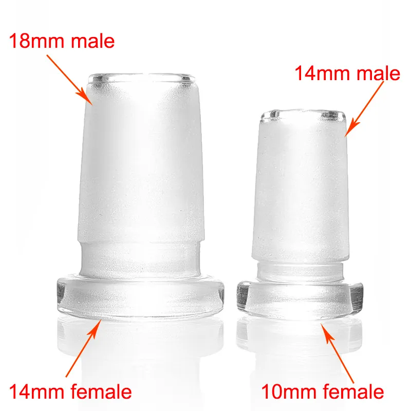 Adaptadores de bong para baixo tnterchanger 19mm masculino a 14 mm Adaptador de redução feminino Adaptadores de vidro de vidro acessível Adaptador Adaptador Adaptador de conexão