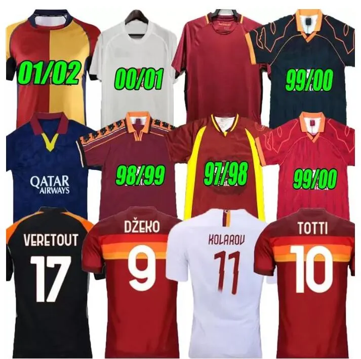 17 18 19 20 21 Retro Totti Giannini Soccer Jerseys Dzeko Batistuta Nakata Football Shirt 1989 1990 1991 1992 1995 1995 1997 1997 1998 1999 2000 2001 2003 2004 2004