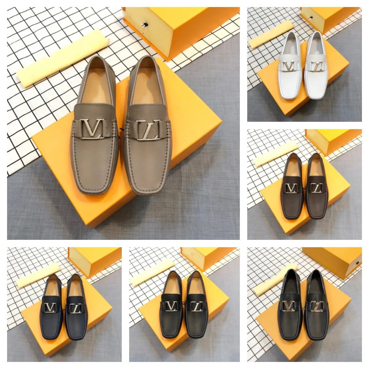 40 Modello Vera Pelle Designer Uomo Mocassini Scarpe Casual Marchio di lusso Slip On Estate Mocassini di lusso Uomo Mocassini Traspirante Uomo italiano Scarpe da guida