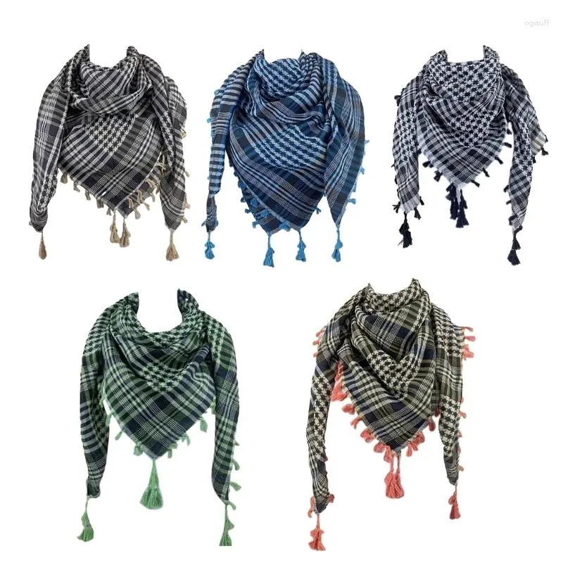 Scarves Shemagh Head Neck Scarf Men Women Shawl Kafiya Wrap Hunting Hiking With Tassels Windproof