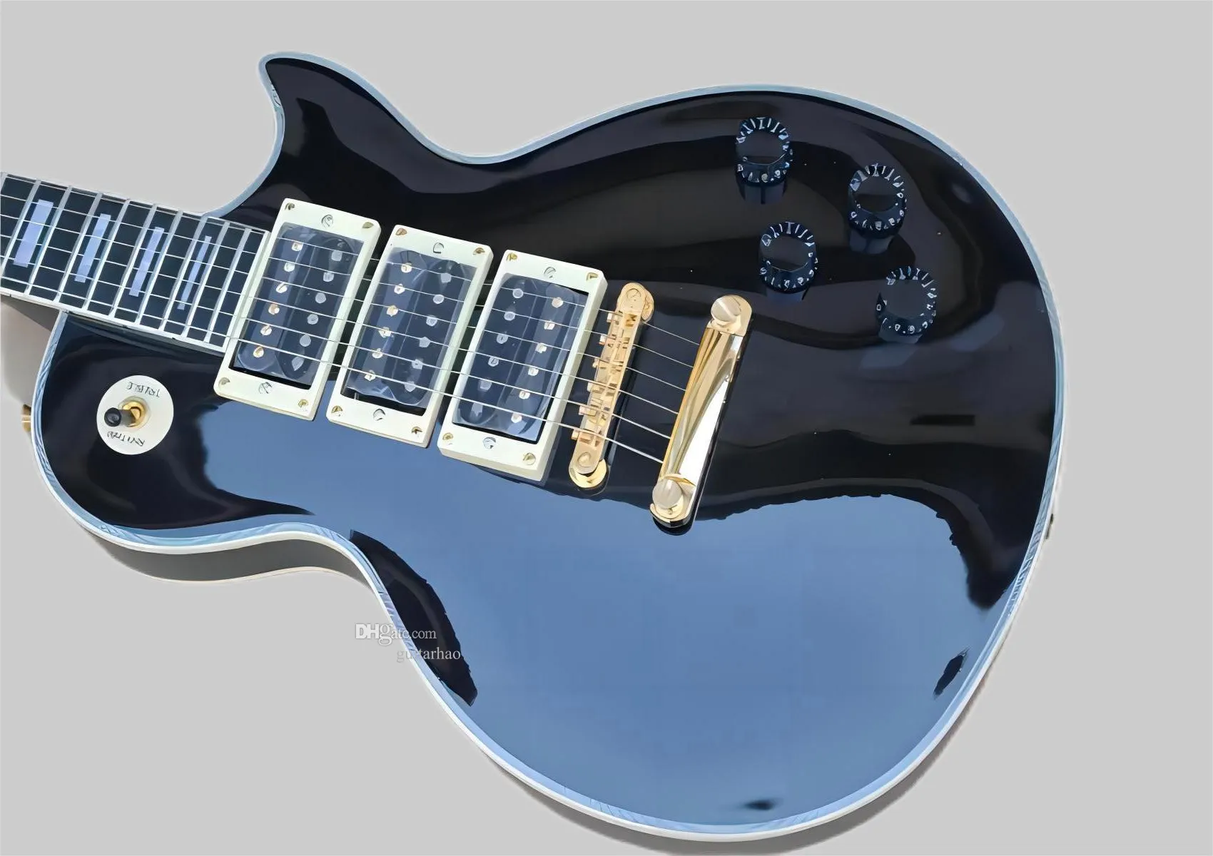 Peter Frampton İmzası Özel Black Elec Guitar 3 Humbucker Pikaplar Mahog 25896