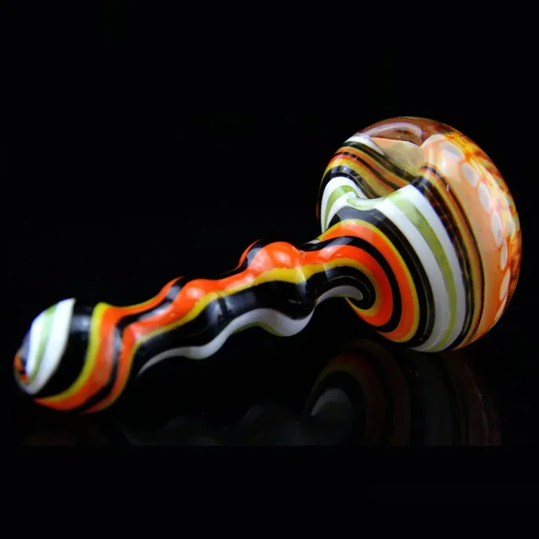 5 Inch Glass Spoon Pipes Colorful Hollow Glass Pipes tobacco dry herb bong Hand bubblers pipes in stock