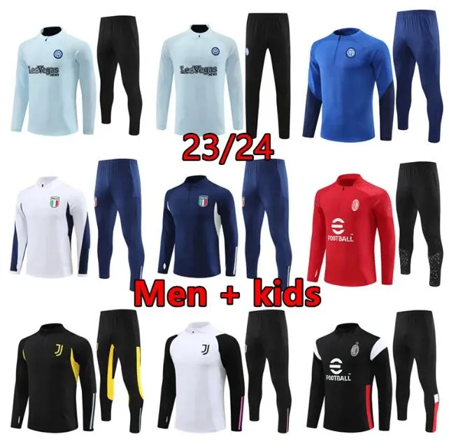 2023 2024 Soccer Tracksuits jackets kits Men AND KIDS inter 23 24 milans camiseta DE FOOT TRACKSUIT LAUTARO chandal futbol soccer MILANO Training suit