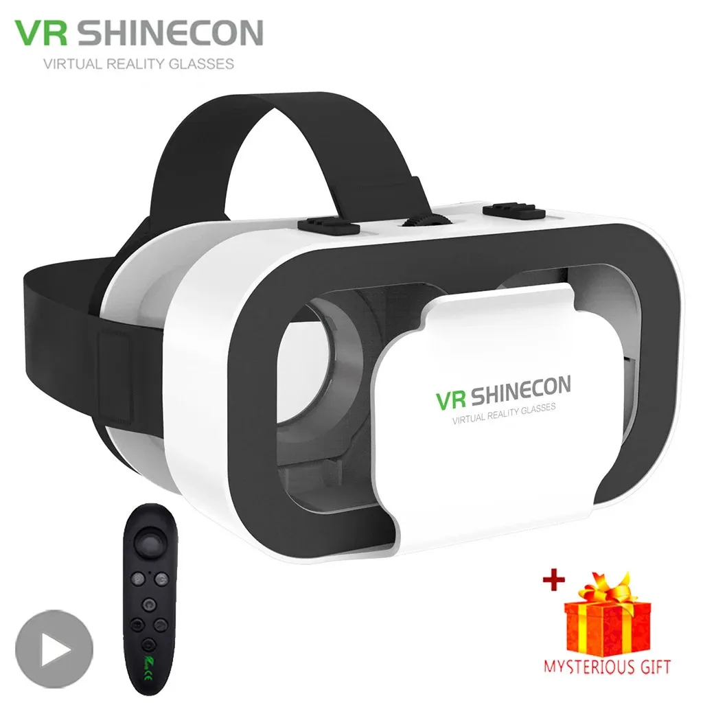 VR okulary Shinecon 3D Virtual Reality viar gogle urządzenia słuchawkowe inteligentne soczewki hełmowe do telefonu komórkowego smartfony przeglądarki 231202