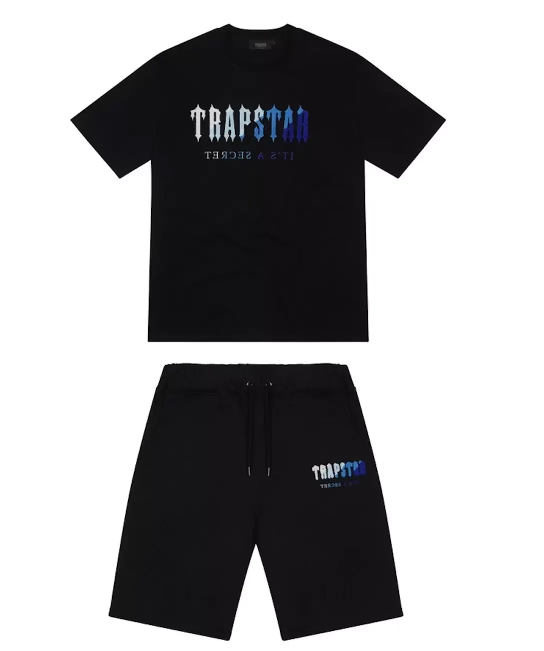 T-shirts hommes Hommes Trapstar T-shirt à manches courtes Imprimer Outfit Chenille Survêtement Coton Noir Londres Streetwear S-2XL555