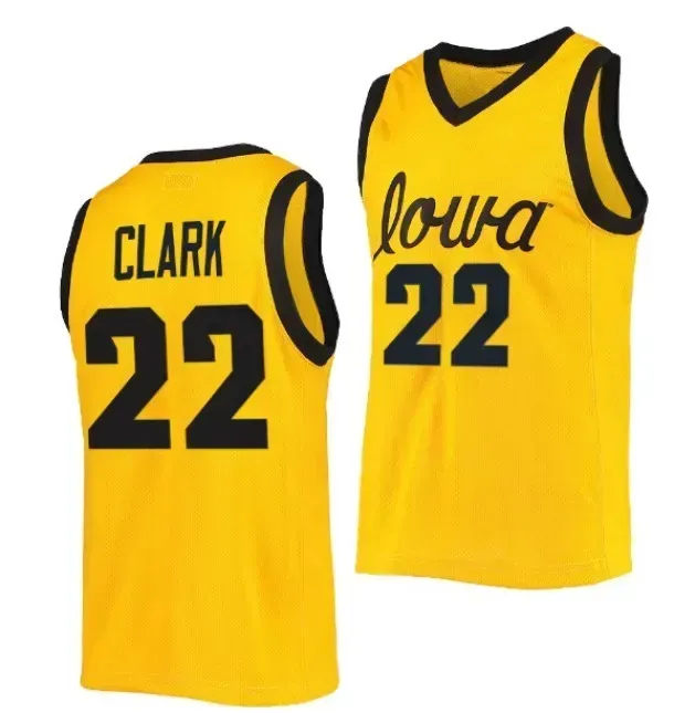 Iowa "hawkeyes" Basketball Jersey NCAA College Caitlin Clark Size S-3XL All Ed Youth Men White Yellow Round V Collor