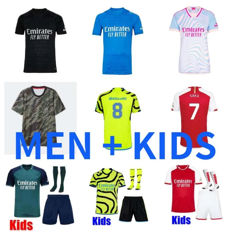 23 24 G.Jesus Soccer Jerseys Rice Smith Rowe Saka Russo J.Timber Martinelli Tierney 2023 2024 Football Shirt Men Kids Odegaard Sambi Fabio Vieira Saliba Havertz