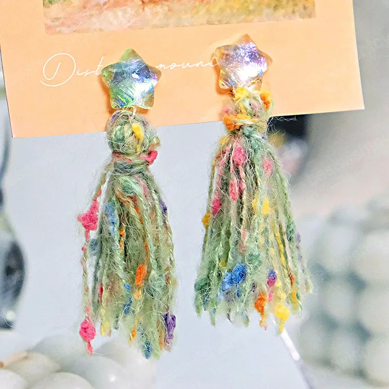 Mode Bohemen Kwastje Oorbellen voor Vrouwen Lange Tassel Dangle Earring Leuke Ster Kerst Oorbel Party Sieraden Geschenken