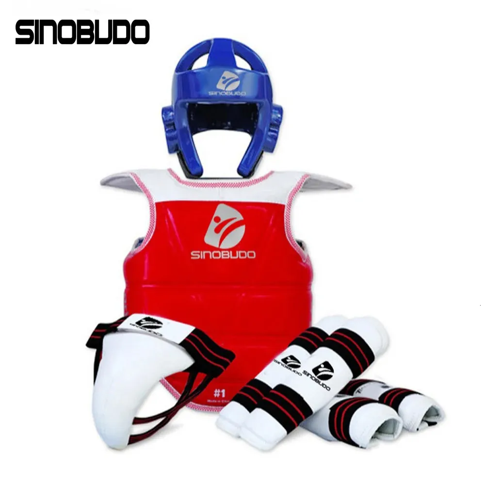 Protective Gear Adults Kids Taekwondo Chest Arm Leg Protector Set WTF Palm Gloves Taekwondo Helmet MMA Body ProtectGuard Sparring Equipment 231202