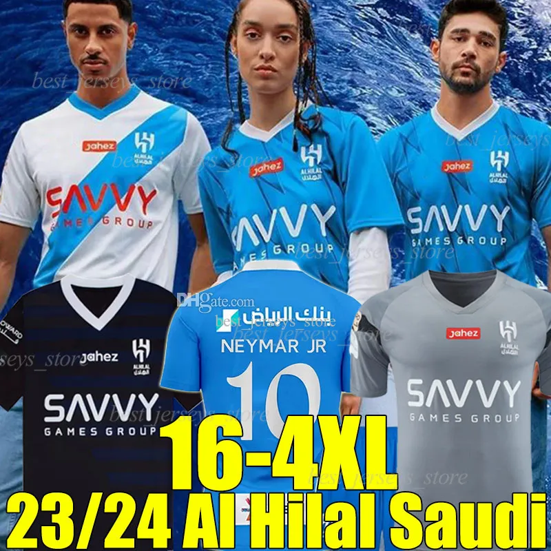 4XL 23/24 Al Hilal Saudi NEYMAR JR Soccer Jerseys RUBEN NEVES PEREIRA Transfer SALEM M.Kanno Bulayhi Mayoof SALEM A.Carrillo L.Vietto EDUARDO men kids kit Football Shirt