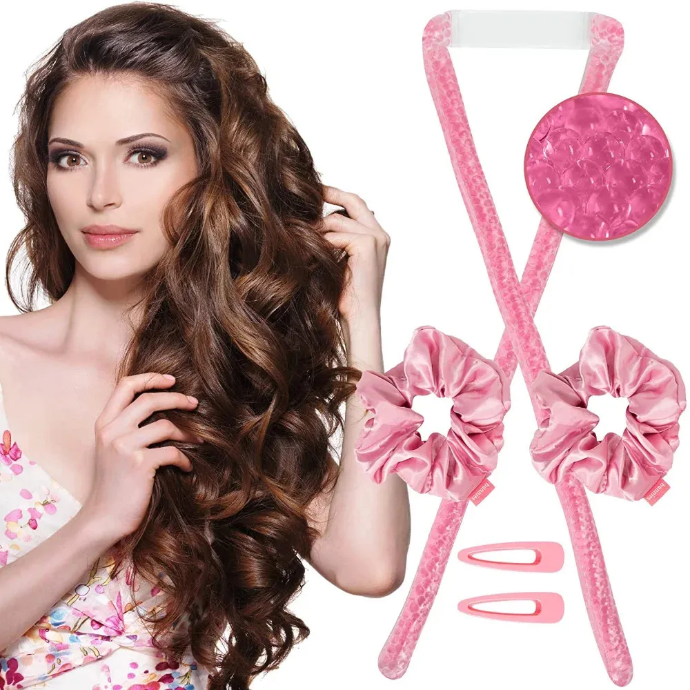 Rolos de cabelo baixo calor gel modelador de gel contas modelador de cabelo macio sem calor curling rod dormir rolos de cabelo preguiçoso cachos encaracolados ferramentas de estilo de cabelo 231202