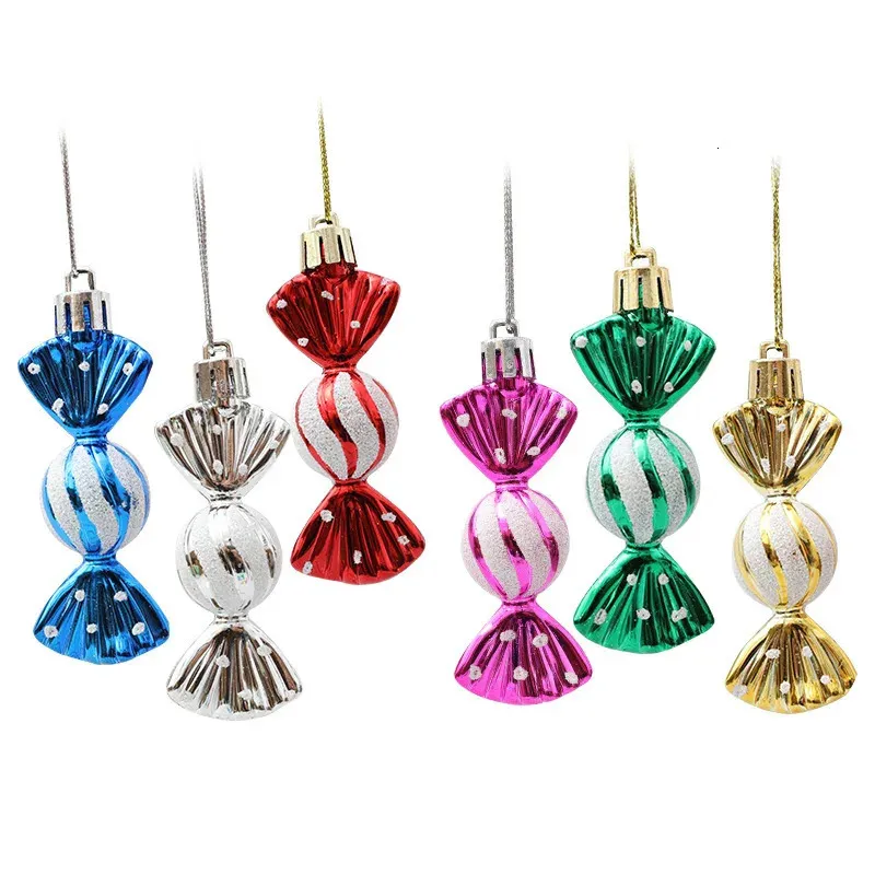 Outros suprimentos de festa de evento 6pcsbox doces muleta icicle árvore de natal diy ornamentos ano presentes de natal decoração de bola para casa navidad 231202