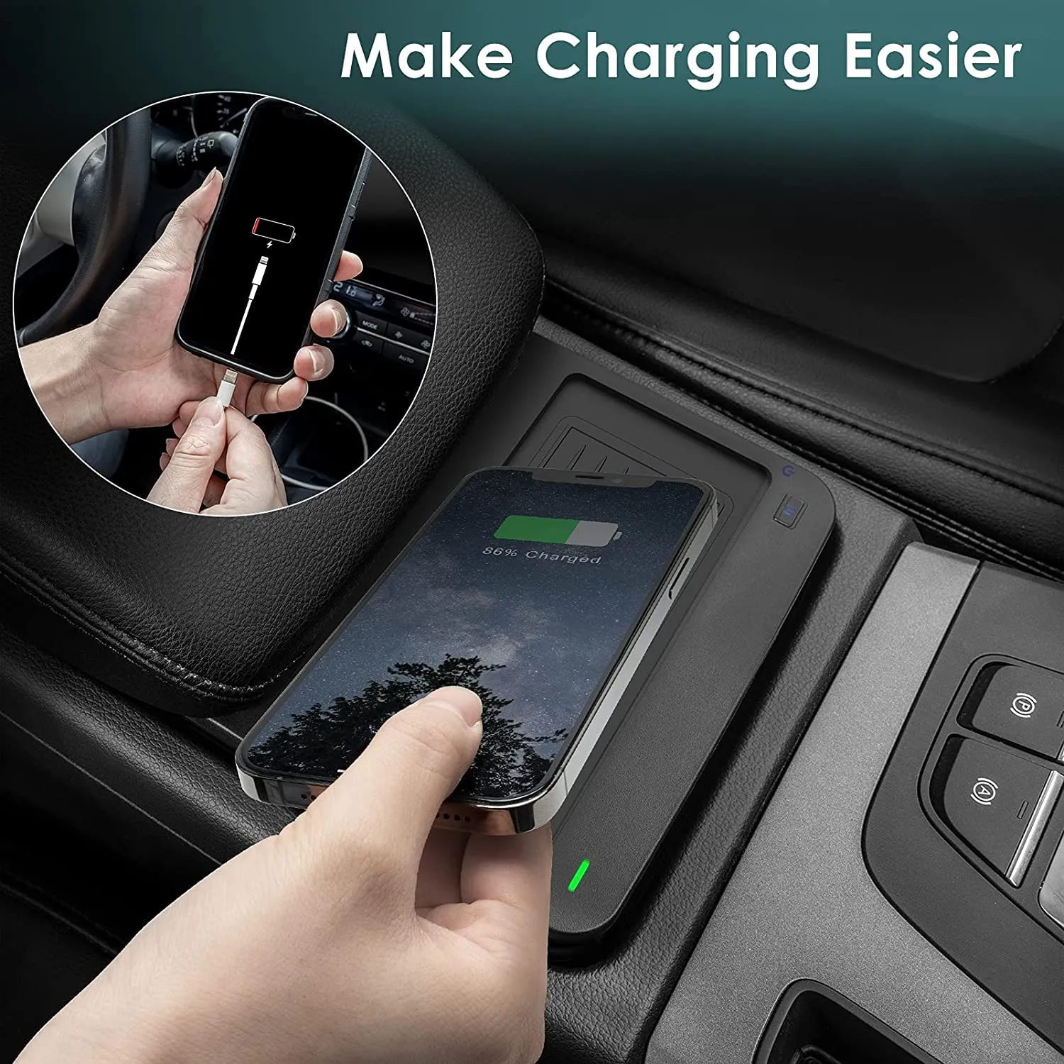 Wireless Charger for Audi Q5 SQ5 2017 2024 Qi Charging Station Pad Fast Charge Phone Holder Accessories
