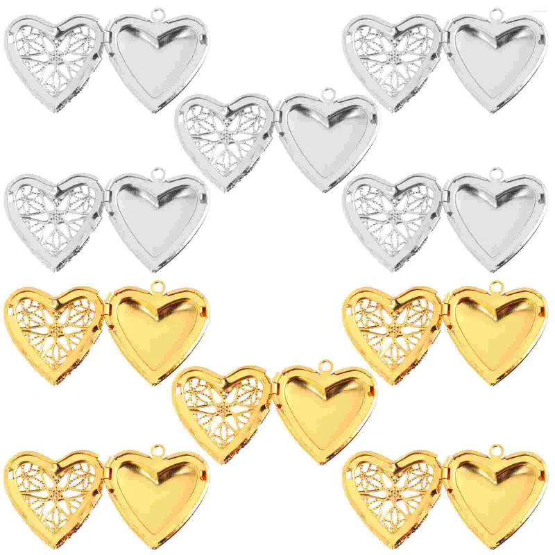 Anhänger Halsketten 10 Stück Valentinstag Halskette Ornamente Schöne Herzform PO Rahmen Anhänger Geburtstagsgeschenk