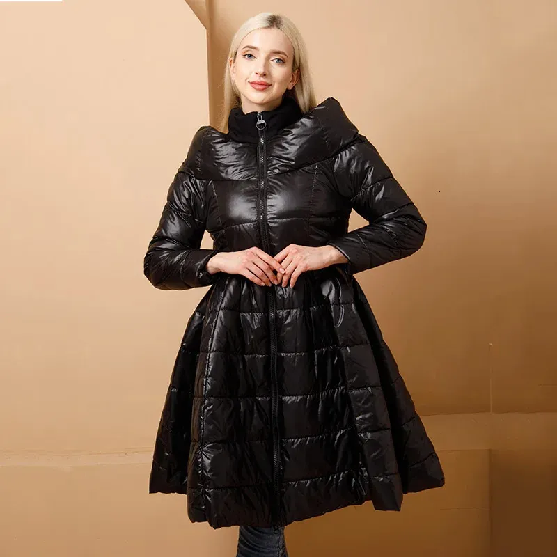 Parkas de plumón para mujer 5XL Mujer de invierno Chaqueta larga acolchada Pato blanco Abajo Abrigo femenino Abrigo ultraligero Chaquetas sólidas delgadas Abrigo Parkas portátiles 231202