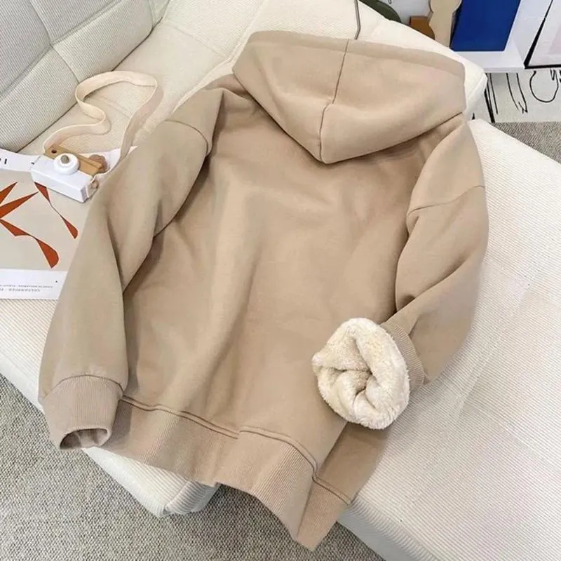 Sweats à capuche pour femmes Veste polaire Sherpa confortable unisexe automne hiver manteau à capuche avec poches en peluche manchette élastique pour femmes hommes fermeture éclair douce et chaude