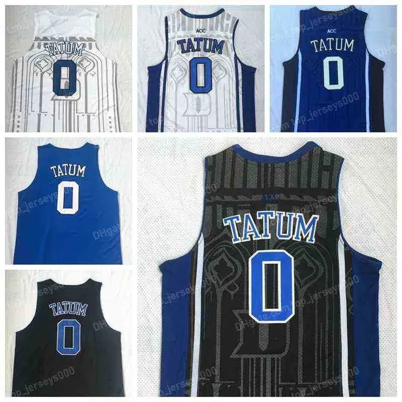 يرتدي NCAA Kyrie 0 Tatum College Basketball Jersey Ed White Blue Black Top Top Jerseys